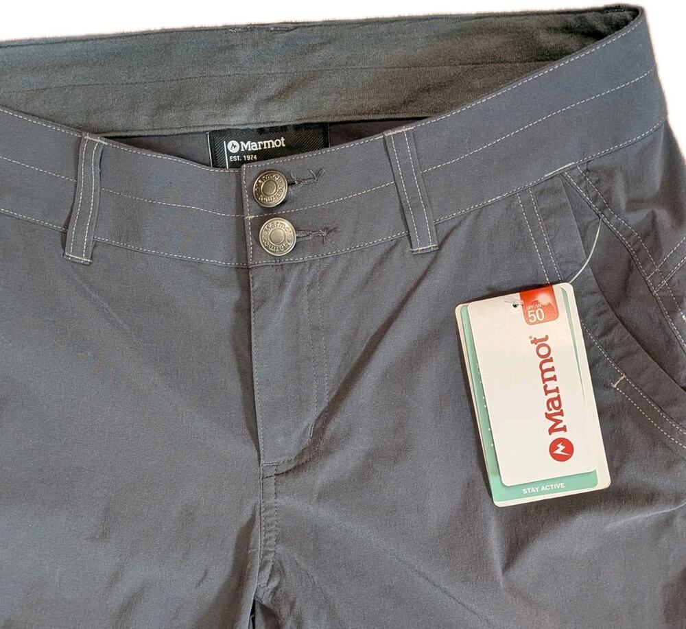 NWT Marmot Arch Rock Convertible Pants Women's 4 Dark Steel Gray Hiking Outdoor